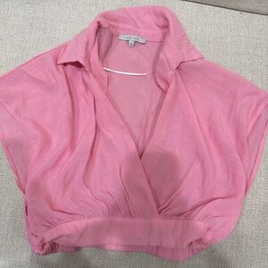 Love Tree Pink Blouse with V-Neck